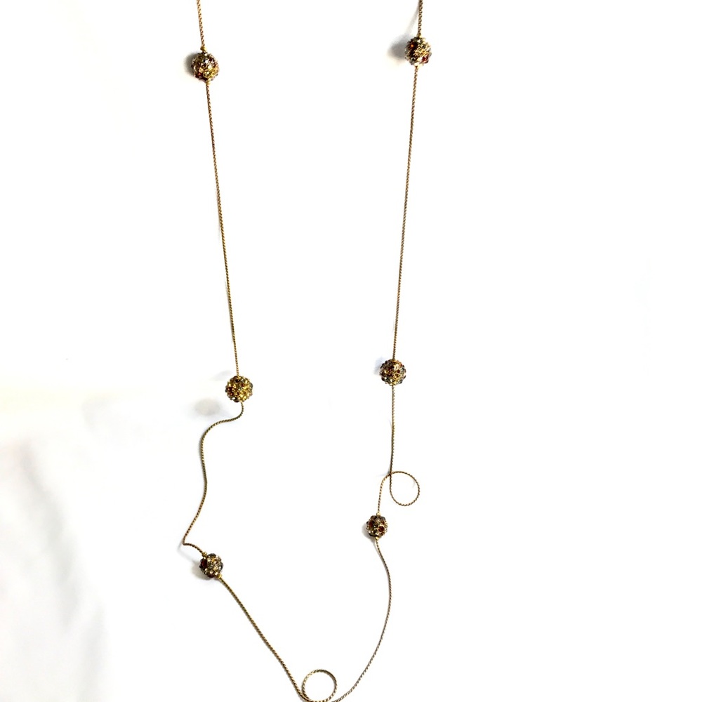 Chico’s Gold toned Necklace with sequin balls